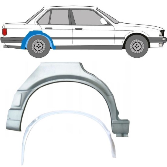 Reparaturblech innen + außen hinterer Kotflügel für BMW 3 E30 1987-1994 / Rechts / Satz 10860