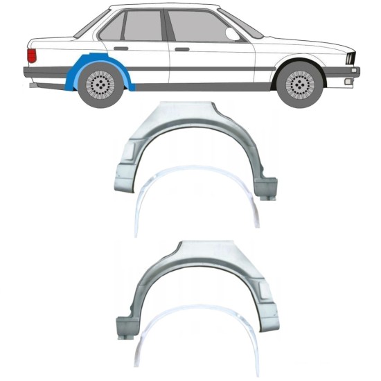 Reparaturblech innen + außen hinterer Kotflügel für BMW 3 E30 1987-1994 / Satz 10862