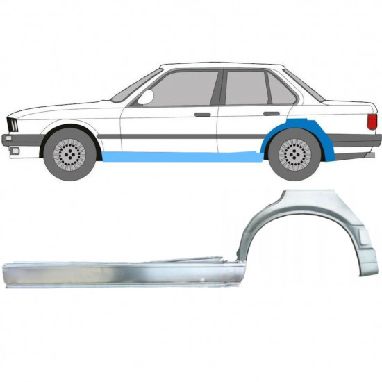 BMW 3 E30 1987-1994 4 TÜR RADLAUF REPARATURBLECH + SCHWELLER REPARATURBLECH / SATZ / LINKS