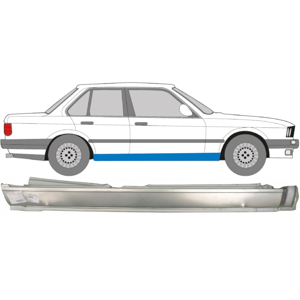 BMW 3 E30 1982-1994 4 TÜR VOLL SCHWELLER REPARATURBLECH / RECHTS