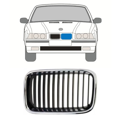 Kühlergrill für BMW 3 E36 1990-1995 / Links 16296