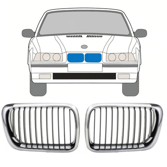 Kühlergrill für BMW 3 E36 1996-2000 / Links+Rechts / Satz 11127