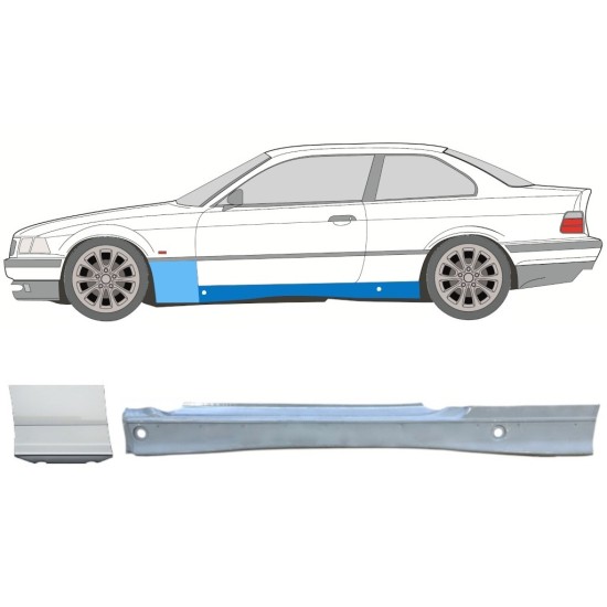 Voll schweller + Reparaturblech Kotflügel vorne für BMW 3 E36 1990-2000 / Links / COUPE / Satz 17022