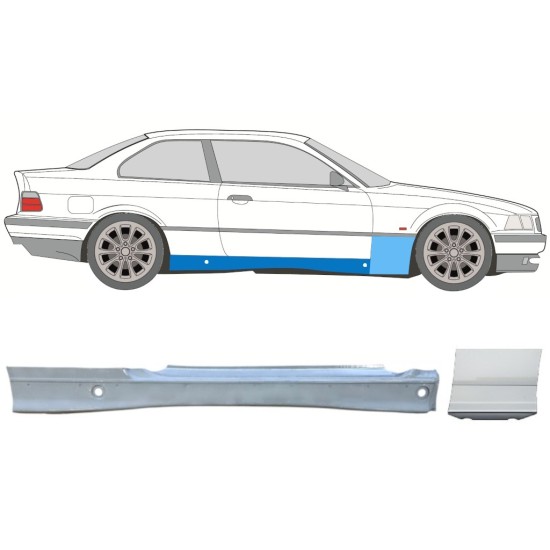 Voll schweller + Reparaturblech Kotflügel vorne für BMW 3 E36 1990-2000 / Rechts / COUPE / Satz 17021
