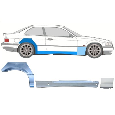 Reparaturblech Schweller + vorderer + hinterer Kotflügel für BMW 3 E36 1990-2000 / Rechts / COUPE / Satz 17025