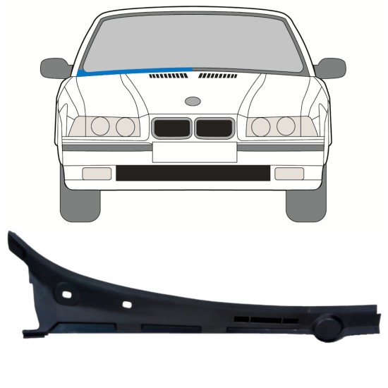 Reparaturblech Windlauf für BMW 3 E36 1990-2000 / Rechts / COMBI / SEDAN / COMPACT 16898
