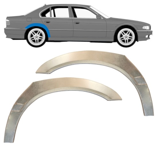 Reparaturblech Kotflügel hinten für BMW 7 E38 1994-2001 / Links+Rechts / Satz 14832 Reparaturblech Kotflügel hinten für BMW 7 E38 1994-2001 / Links+Rechts / Satz 14832