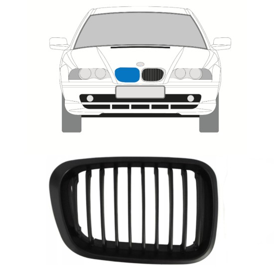 Kühlergrill für BMW 3 E46 1998-2006 / Rechts 16301