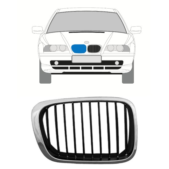 Kühlergrill für BMW 3 E46 1998-2006 / Rechts 16299