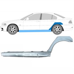 Voll schweller + hinten Kotflügel Reparaturblech für BMW 3 E46 1998-2006 / Links / Satz 11244