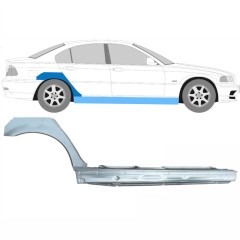 Voll schweller + hinten Kotflügel Reparaturblech für BMW 3 E46 1998-2006 / Rechts / Satz 11243