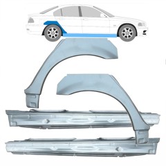 Voll schweller + hinten Kotflügel Reparaturblech für BMW 3 E46 1998-2006 / Satz 11245