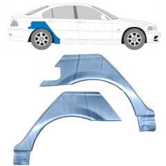 Reparaturblech Kotflügel hinten für BMW 3 E46 1998-2006 / Links+Rechts / Satz 6204