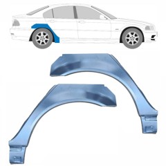Reparaturblech kleiner hinterer Kotflügel für BMW 3 E46 1998-2006 / Links+Rechts / Satz 6203