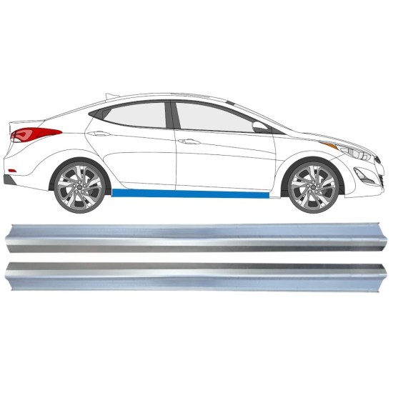 Reparaturblech Schweller für Hyundai Elantra 2010-2015 / Links+Rechts / Satz 14936 Reparaturblech Schweller für Hyundai Elantra 2010-2015 / Links+Rechts / Satz 14936