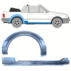 Reparaturblech Schweller + Kotflügel hinten für Ford Escort 1986-1990 / Rechts / CABRIO / Satz 12586
