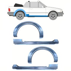 Reparaturblech Schweller + Kotflügel hinten für Ford Escort 1986-1990 / CABRIO / Satz 12588