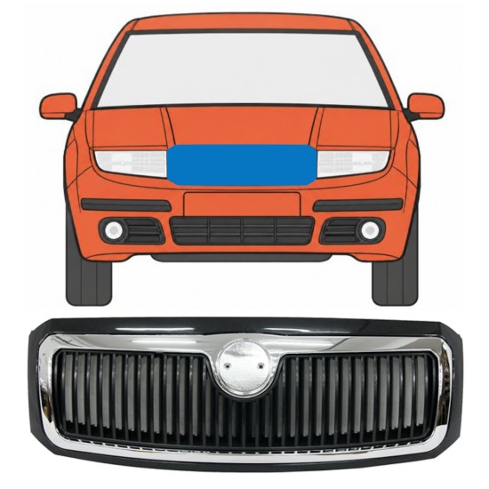 Kühlergrill für Skoda Fabia I 2004-2007 7522