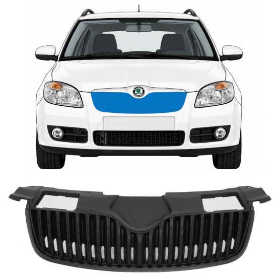 Schwarzer Kühlergrill für Skoda Fabia II 2007-2010 7524