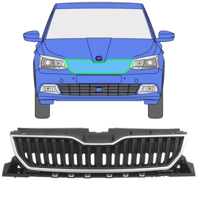 Kühlergrill für Skoda Fabia 2014-2018 / Satz 7543