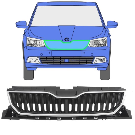 Kühlergrill für Skoda Fabia 2014-2018 / Satz 7543