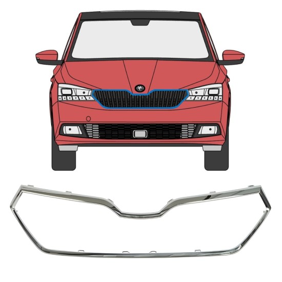 Kühlergrillrahmen für Skoda Fabia 2018-2021 16215