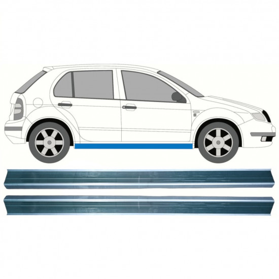 SKODA FABIA 1999-2007 SCHWELLER REPARATURBLECH / RECHTS = LINKS / SATZ