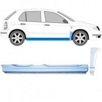 SKODA FABIA 1999-2007 VORNE KOTFLÜGEL REPARATURBLECH + SCHWELLER REPARATURBLECH / RECHTS