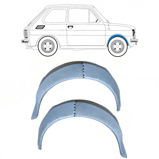 FIAT 126P 1972-1978 VORNE INNEN KOTFLÜGEL REPARATURBLECH / SATZ