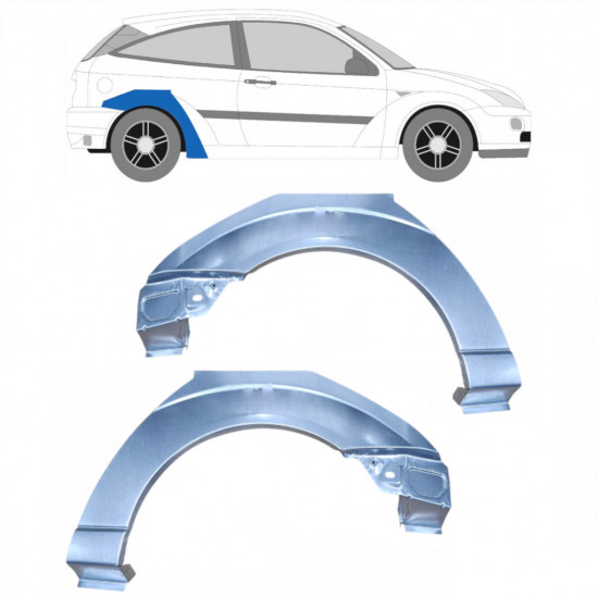 FORD FOCUS 1998-2007 3 TÜR RADLAUF REPARATURBLECH SATZ