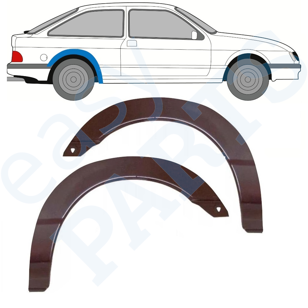 FORD SIERRA 1982-1993 3 TÜR RADLAUF REPARATURBLECH / SATZ