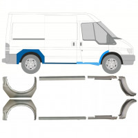 FORD TRANSIT 2000-2013 RADLAUF REPARATURBLECH + SCHWELLER REPARATURBLECH KURZ / RECHTS + LINKS / SATZ