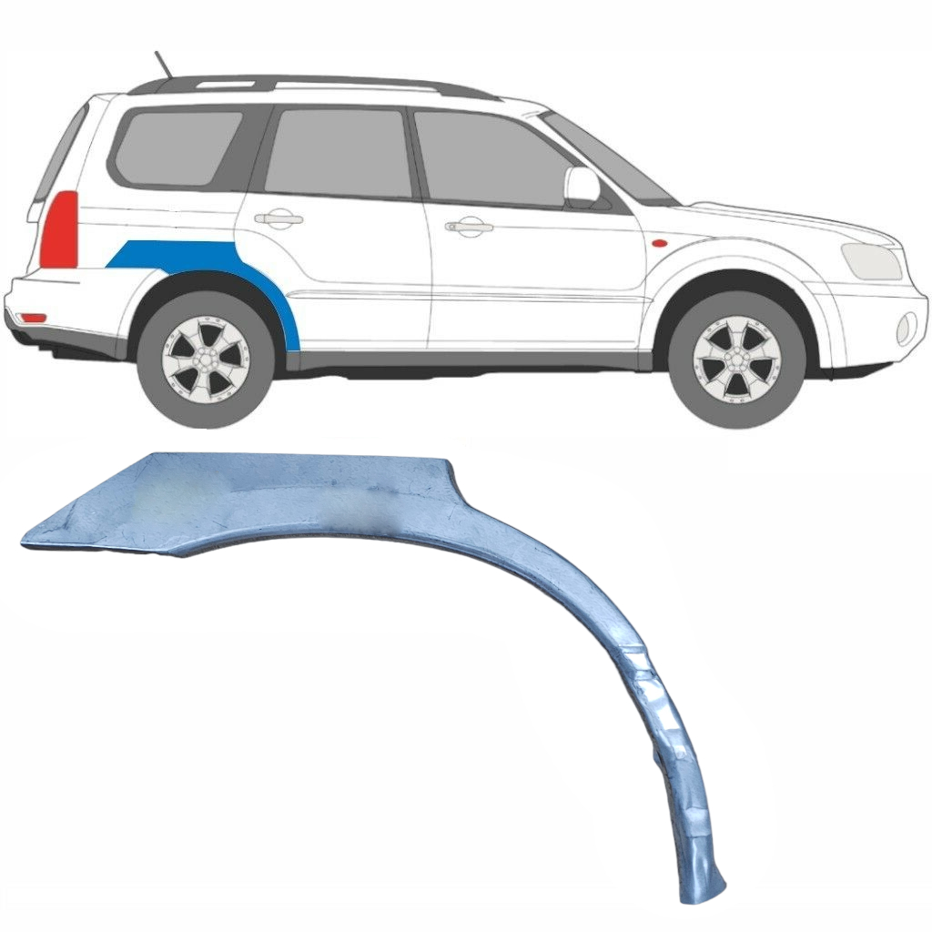 SUBARU FORESTER SG 2002-2008 RADLAUF REPARATURBLECH / RECHTS