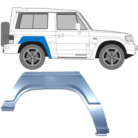 HYUNDAI GALLOPER 1991- 3 TÜR RADLAUF REPARATURBLECH / RECHTS