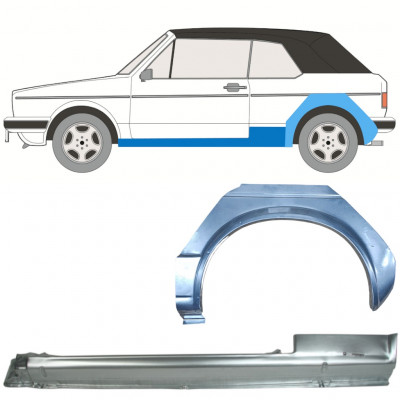 VW GOLF 1 CABRIO 1979-1993 RADLAUF REPARATURBLECH + SCHWELLER / SATZ / LINKS