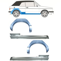 Reparaturblech Schweller + Kotflügel hinten für Volkswagen Golf 1 1974-1985 / CABRIO / Satz 12579