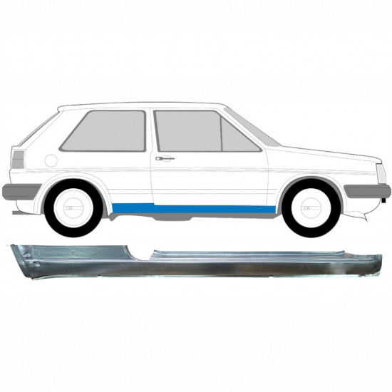 VW GOLF 2 1982- 3 TÜR SCHWELLER REPARATURBLECH / RECHTS