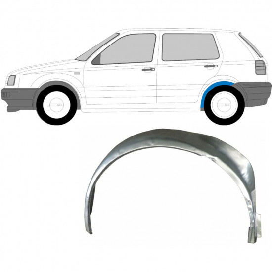 VW GOLF 3 1991-1998 HINTEN INNEN RADLAUF REPARATURBLECH / LINKS