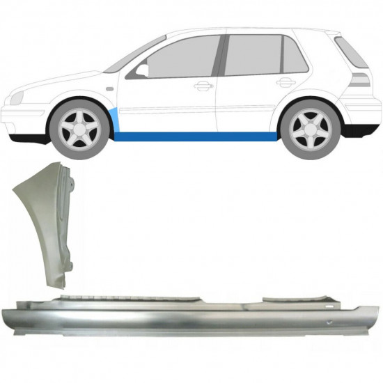 VW GOLF 4 1997- 5 TÜR SCHWELLER REPARATURBLECH + VORNE KOTFLÜGEL REPARATURBLECH / LINKS