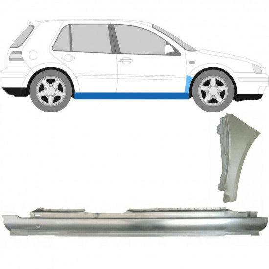 VW GOLF 4 1997- 5 TÜR SCHWELLER REPARATURBLECH + VORNE KOTFLÜGEL REPARATURBLECH / RECHTS