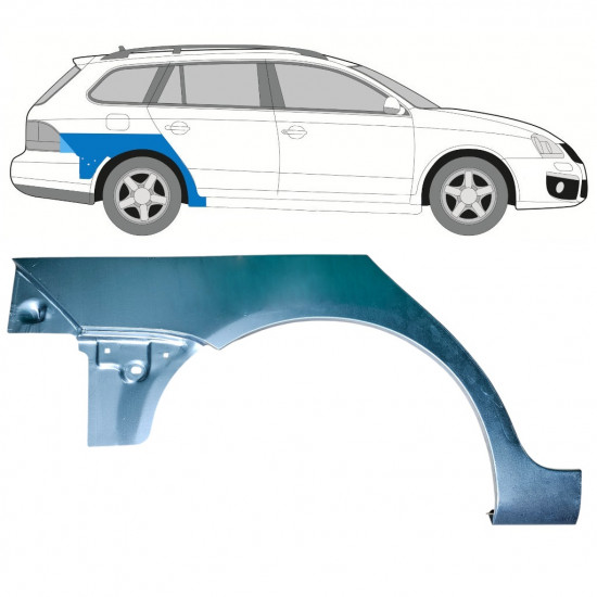 Reparaturblech Kotflügel hinten für Volkswagen Golf 5 Variant 2007-2010 / Rechts 12905