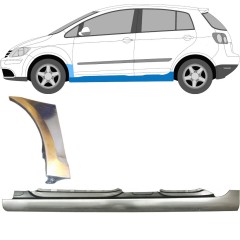 Voll schweller + Reparaturblech Kotflügel vorne für Volkswagen Golf Plus 2005-2013 / Links / Satz 10381