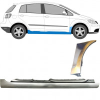 VW GOLF PLUS 2005- VOLL SCHWELLER REPARATURBLECH + VORNE KOTFLÜGEL REPARATURBLECH / SATZ / RECHTS