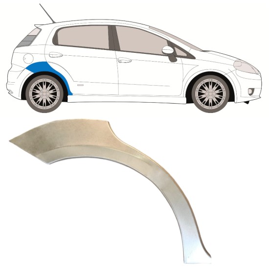 Reparaturblech Kotflügel hinten für Fiat Grande Punto Evo 2005- / Rechts 14759 Reparaturblech Kotflügel hinten für Fiat Grande Punto Evo 2005- / Rechts 14759