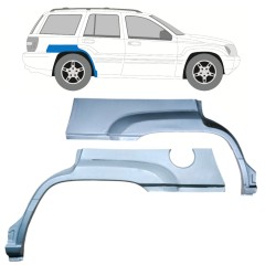 Reparaturblech Kotflügel hinten für Jeep Grand Cherokee 1998-2005 / Links+Rechts / Satz 9843