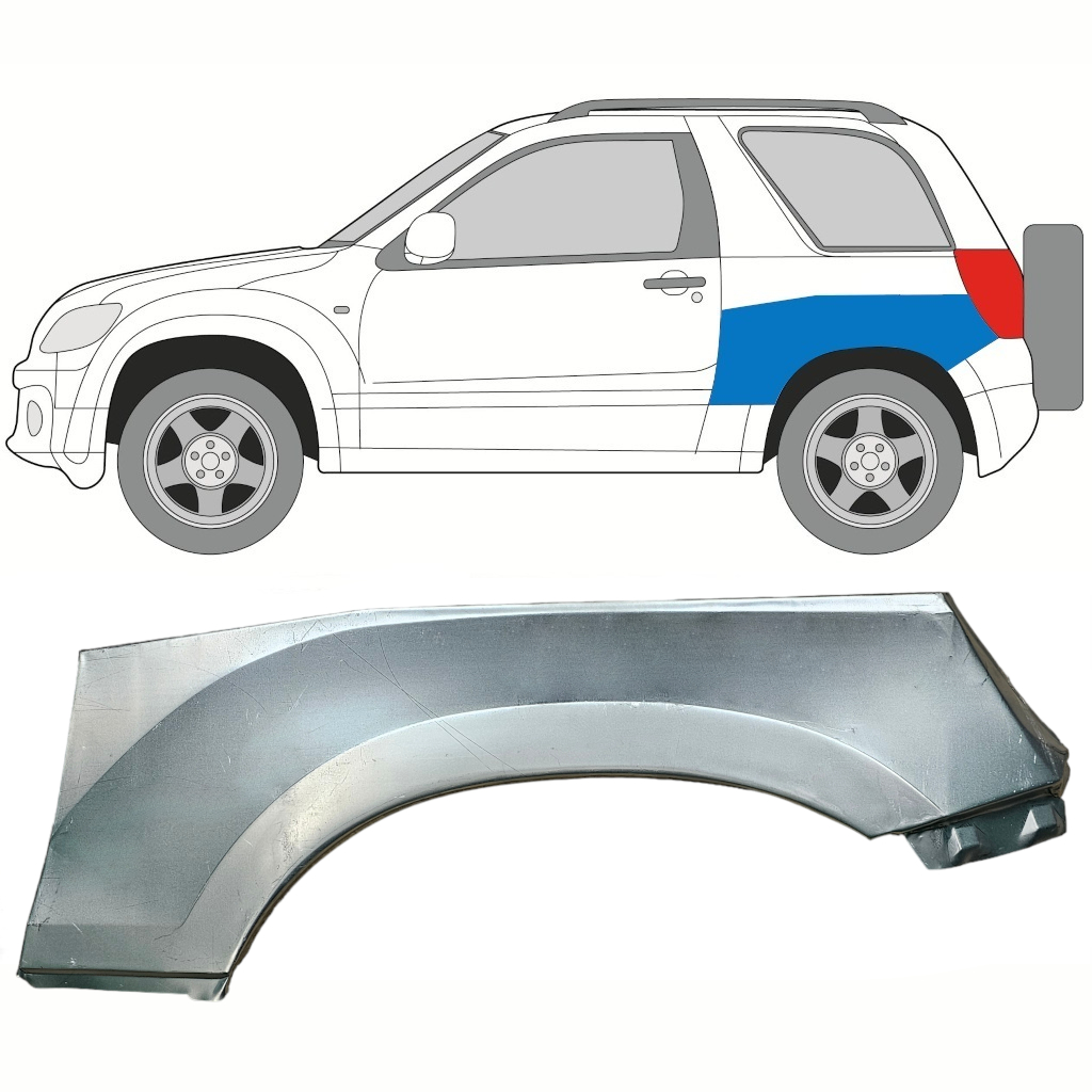 Reparaturblech Oberer Teil Kotflügel Hinten Für Suzuki Grand Vitara 2005-2014 / Links 8508