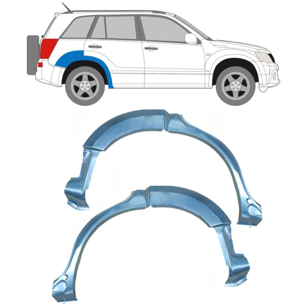 Reparaturblech Kotflügel Hinten Für Suzuki Grand Vitara 2005-2014 / Links+Rechts / Satz 9220