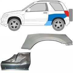 Reparaturblech Schweller + Kotflügel hinten für Suzuki Grand Vitara 2005-2014 / Links / Satz 10841