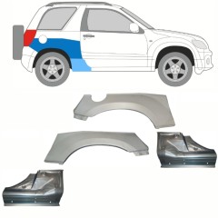 Reparaturblech Schweller + Kotflügel hinten für Suzuki Grand Vitara 2005-2014 / Satz 10842