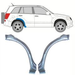 Reparaturblech vorderes Teil Kotflügel hinten für Suzuki Grand Vitara 2005-2014 / Links+Rechts / Satz 10177